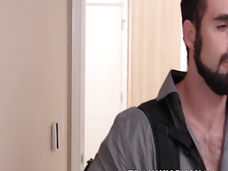 Charming shemale anallizes her man and makes him cum