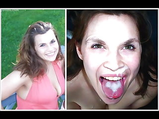 before and after cum facial compilation with music