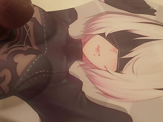 ぶっかけ 2B Oppai Mousepad Cum Tribute