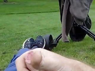 Risky outdoor cum on Golf course.