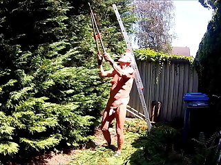 Outdoor Grandpa tree trimmer