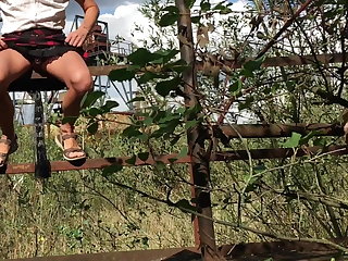 Nice ass in scotch kilt in public with ponytail