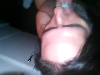 Silver daddy bear getting a facial