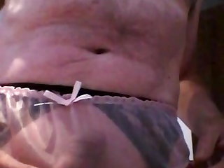 Cock in see thru nylon pantys