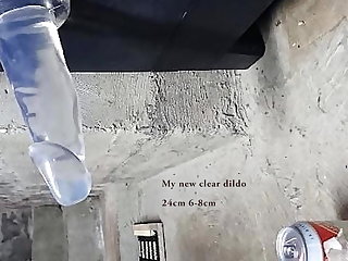 Gapend Assfucked by my new clear dildo 23 X 6-8cm