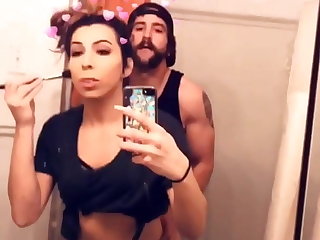 Latina Shemale fucked while doing make up