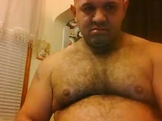 Hot bear in bathroom