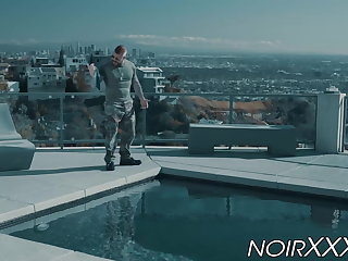 Bearded hunk ass fucks two handsome homosexual in a threesom