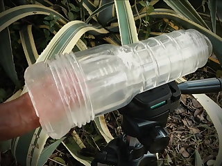 Outdoor Fleshlight creamed outdoors