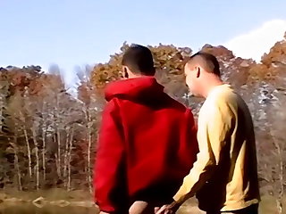 Fisherman blown by naughty daddy in the outdoors