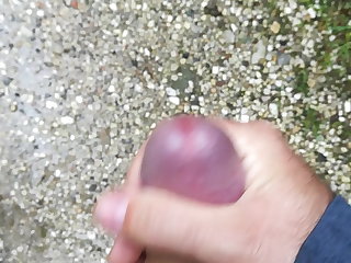 Cumshot43. Another cum explosion outdoor..