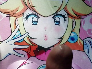 Princess Peach Oppai Mousepad Cum Tribute