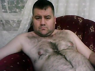 Chubby hairy turk wanks and cums