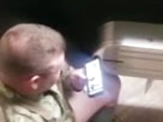 Voyeur Army Guy Caught Jerking in Stall