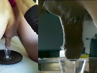 Wife uses a big vibrator to milk sperm from my prostate