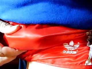 Cum in tight shiny adidas shorts