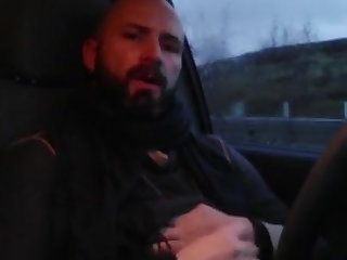 DADDY CUM IN A REST AREA ON THE HIGHWAY