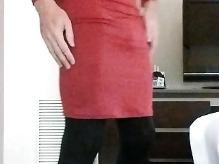 JOI Red dress with a little extra
