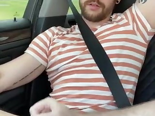 Handjob cum in car