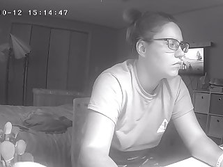 Hidden Cams Teen Slut Skips Homework to Fuck Her Pussy to Lesbian Porn