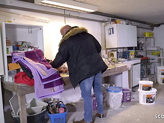 German Virgin Teen Seduces old Neighbor for Defloration Sex