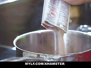 Gorgeous blonde MILF fucks Cute Stud, XMas