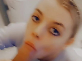 Teen Sucking Boss’ Dick In Public Bathroom for a Raise