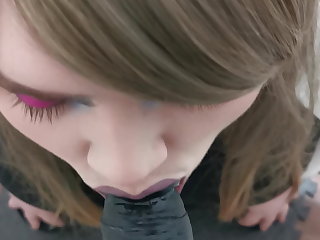 Paní Mistress fucks Sissy Slut’s Throat.