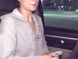 Canadian beautiful teen trying out vibrating panties in grocery store