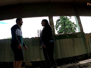 Blogger girl fucked a guy in a abandoned place (pegging, cum)
