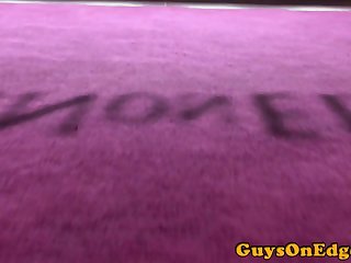 BDSM Bounded latino sub jerked by maledom