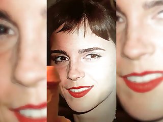 Emma Watson - Cum Tribute - closeup, big cumshot
